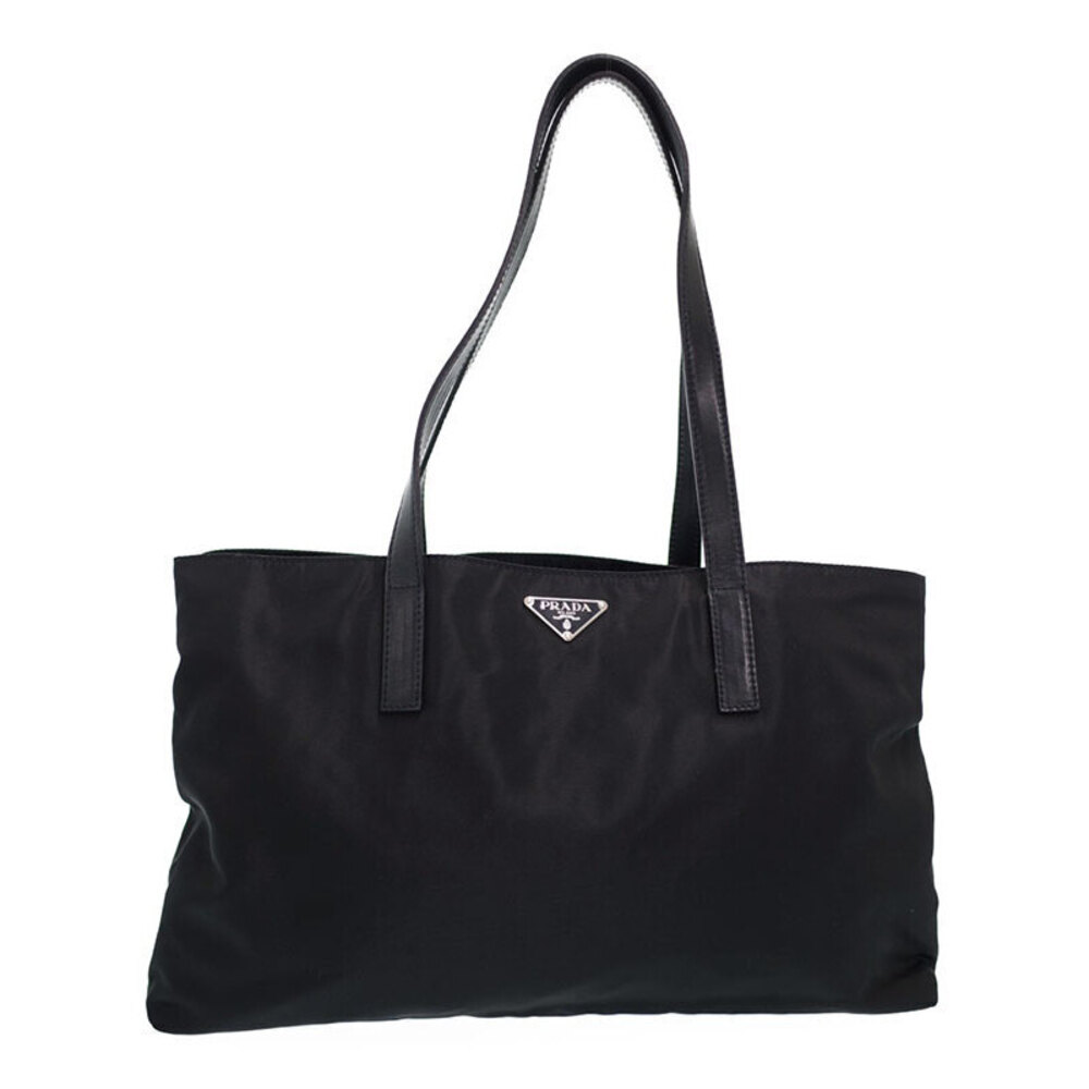 Prada Tessuto leather tote Shoulder bag Black